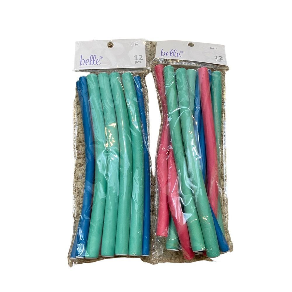 Two Packs of Brand New Belle No Heat Twist Rollers 24‎ Total